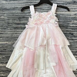 Biscotti Pink and White Bow Embellished Dress